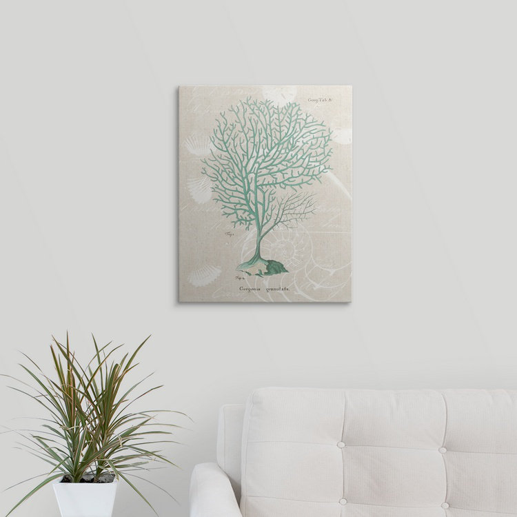 Great Big Canvas Granulata on Linen Sea Foam' Graphic Art